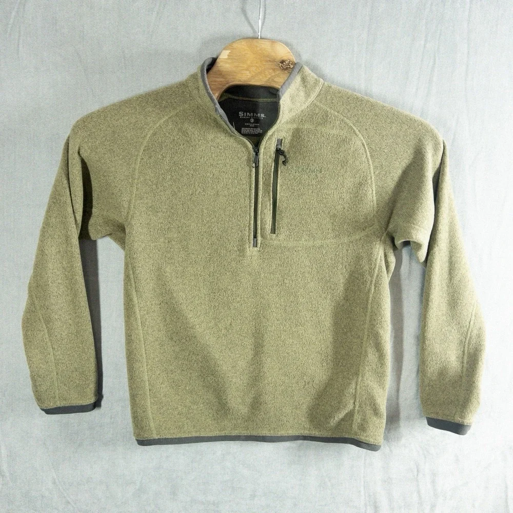 Simms Fishing Qtr Zip‎ Fleece Jacket Mens Small Outdoors Fly Fishing Gorpcore